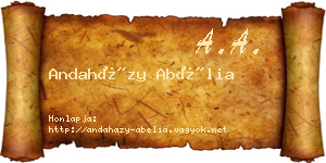 Andaházy Abélia névjegykártya